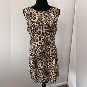 🐆 Forever 21 XXI Leopard Print Metallic Sheath Dress l Poshmark